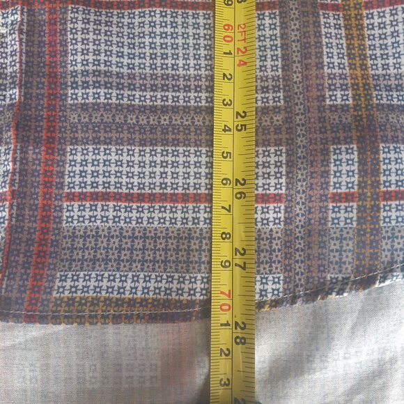 ETRO 39 SZ M Lightweight Cotton Men's Button Up Shirt, Red, Gold, Tan & Navy - Picture 14 of 15